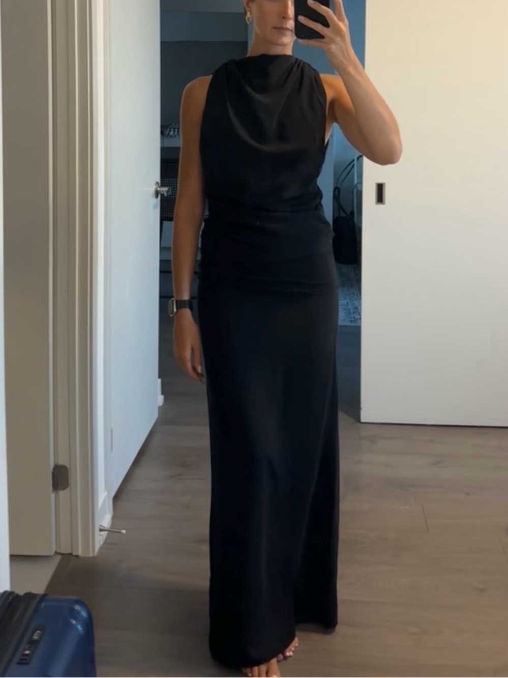 Zara Black Sleeveless Maxi Dress